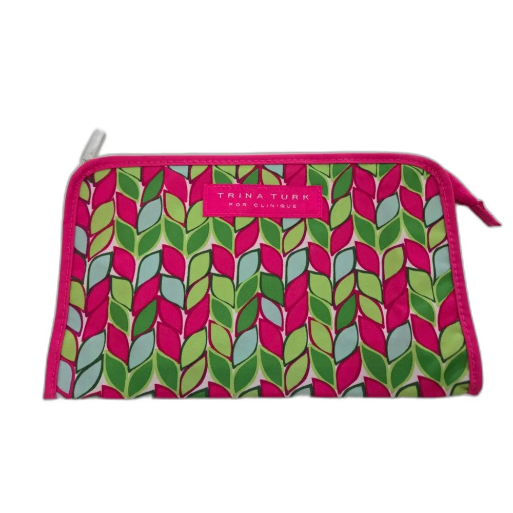 Trina Turk Clinique Makeup Bag Coin Purse Pink Multicolor Travel